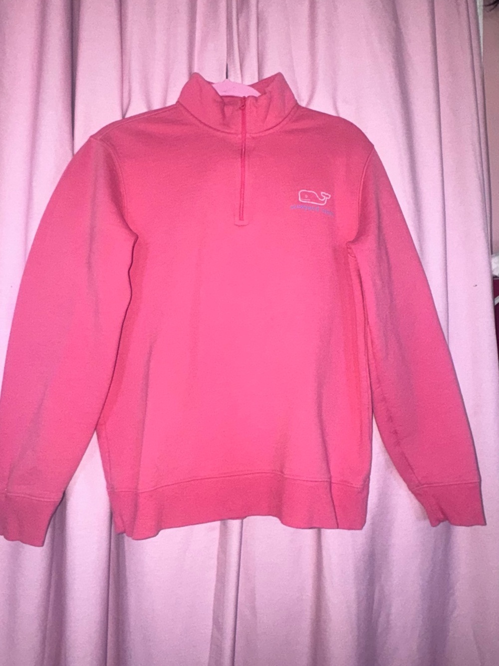 Vineyard Vines Coral Pink Quarter-Zip Pullover